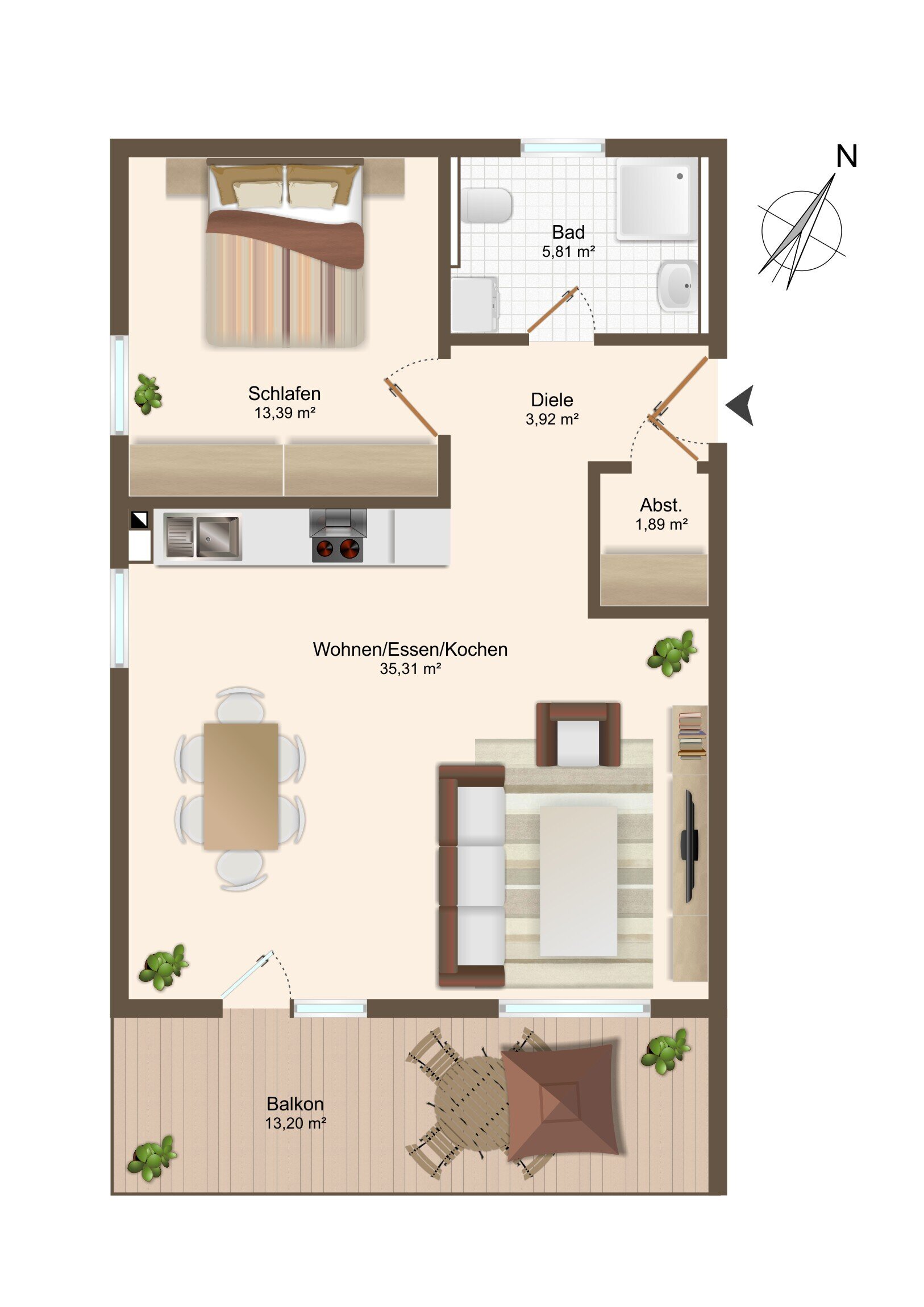 Wohnung zum Kauf 254.300 € 2 Zimmer 66,9 m²<br/>Wohnfläche Altoberndorf Oberndorf am Neckar 78727