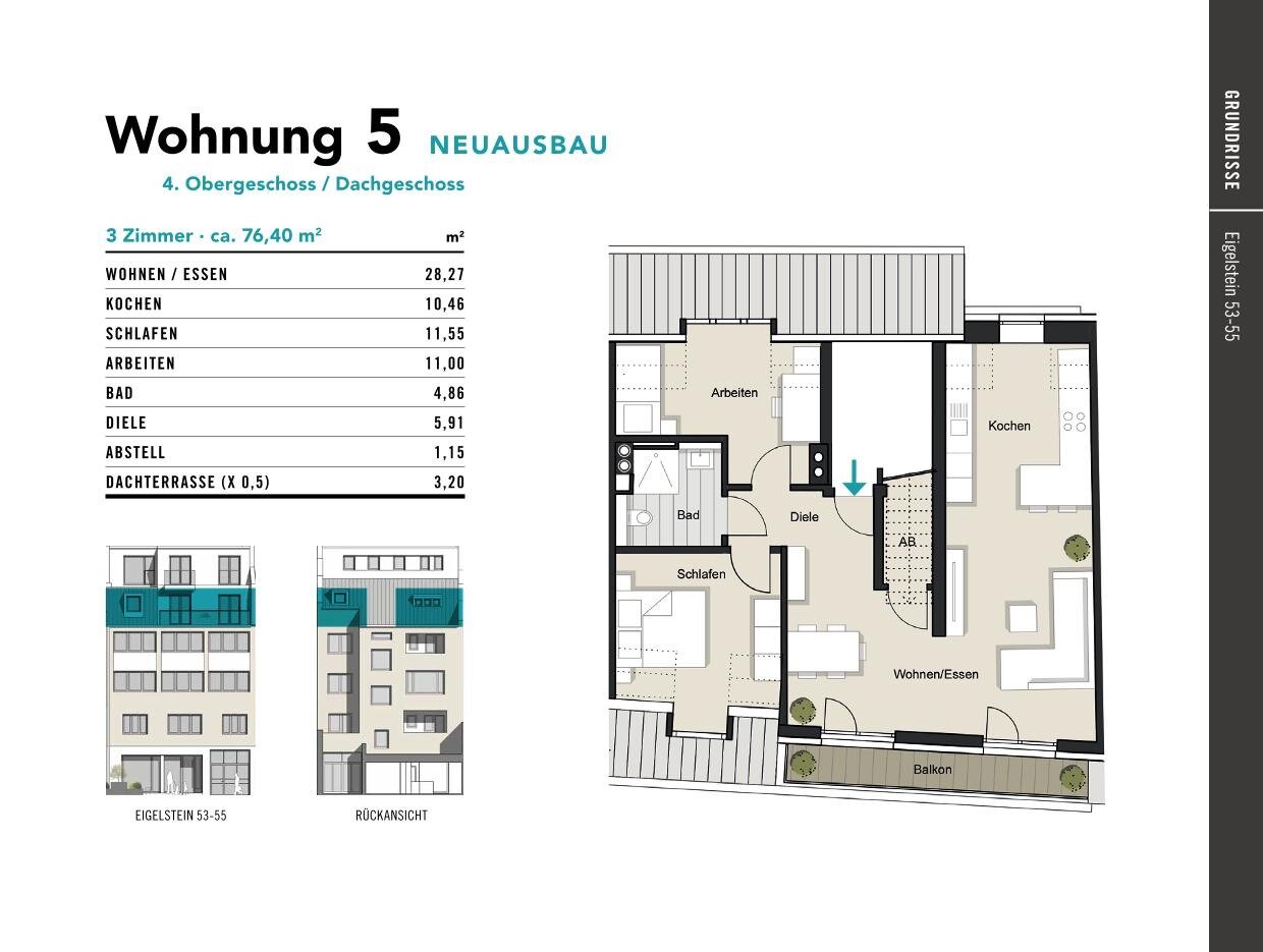 Wohnung zum Kauf provisionsfrei 536.000 € 3 Zimmer 77,8 m²<br/>Wohnfläche 4.<br/>Geschoss ab sofort<br/>Verfügbarkeit Altstadt - Nord Köln 50668