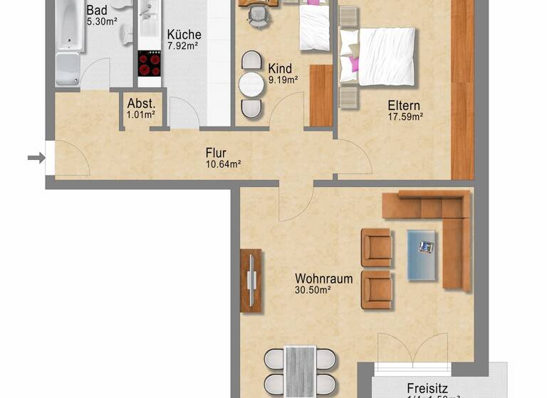 Wohnung zum Kauf 170.000 € 3 Zimmer 84 m² 2. Geschoss frei ab 01.07.2026 Kirchweyhe Weyhe 28844