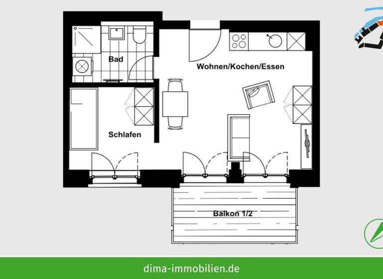 Wohnung zur Miete 529 € 1,5 Zimmer 37,8 m²<br/>Wohnfläche 1.<br/>Geschoss 01.06.2025<br/>Verfügbarkeit Fabrikstraße 19 Schkeuditz Schkeuditz 04435