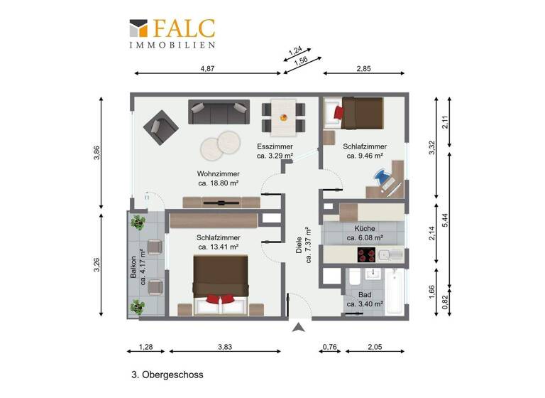 Wohnung zum Kauf provisionsfrei 215.000 € 3 Zimmer 60 m² 3. Geschoss Montanusstraße 123 Mülheim Köln 51065