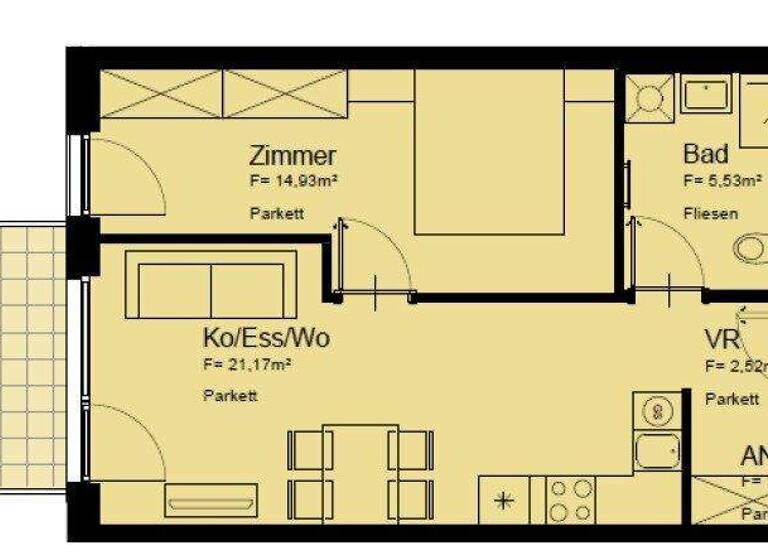 Wohnung zur Miete 762 € 2 Zimmer 6. Geschoss Wien 1220