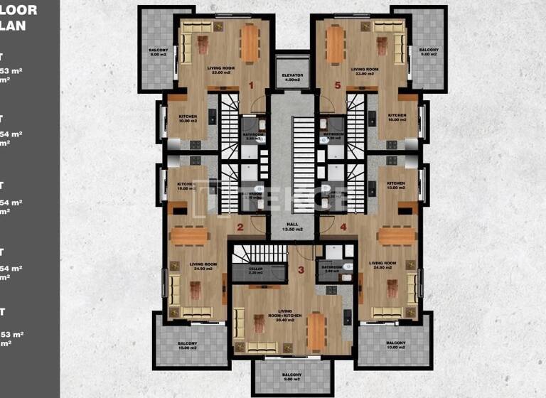 Penthouse zum Kauf 218.000 € 4 Zimmer 135 m² EG Antalya 07410