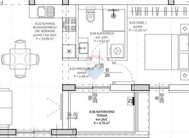 Wohnung zum Kauf 233.680 € 2 Zimmer 66 m² 2. Geschoss Jazine - Bili brig