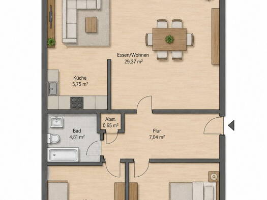 Wohnung zur Miete 680 € 2,5 Zimmer 75 m² EG frei ab 01.09.2026 Bad Soden Bad Soden-Salmünster 63628