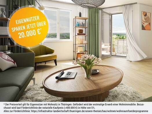 Wohnung zum Kauf - Neubau provisionsfrei 572.000 € 4 Zimmer 125,9 m² EG frei ab 31.12.2026 Europaplatz 2-4 Gispersleben Erfurt-Gispersleben 99091