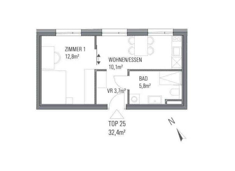 Wohnung zum Kauf - Erstbezug provisionsfrei 215.650 € 2 Zimmer 32,4 m² 3. Geschoss Sankt Leonhard Graz 8010