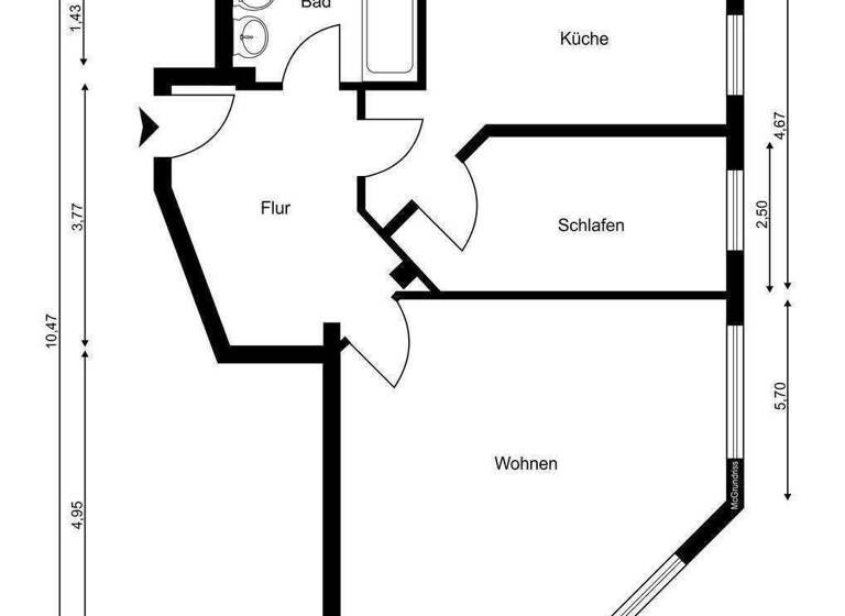 Wohnung zur Miete 469 € 2 Zimmer 67 m² 4. Geschoss frei ab sofort Thomasiusstraße 49 Innenstadt Halle (Saale) 06110