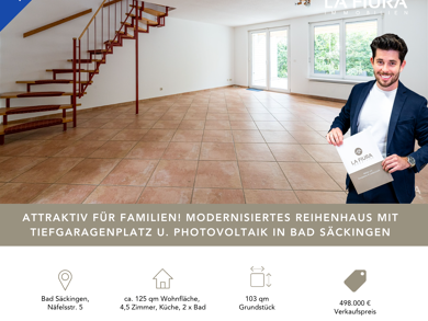 Reihenmittelhaus zum Kauf 498.000 € 4,5 Zimmer 124,7 m² 103 m² Grundstück Näfelsstraße 5 Bad Säckingen Bad Säckingen 79713