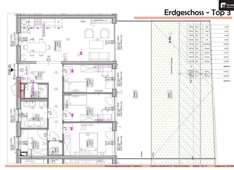 Wohnung zum Kauf - Erstbezug 698.000 € 5 Zimmer 88,7 m² EG Biedermannsdorf 2362