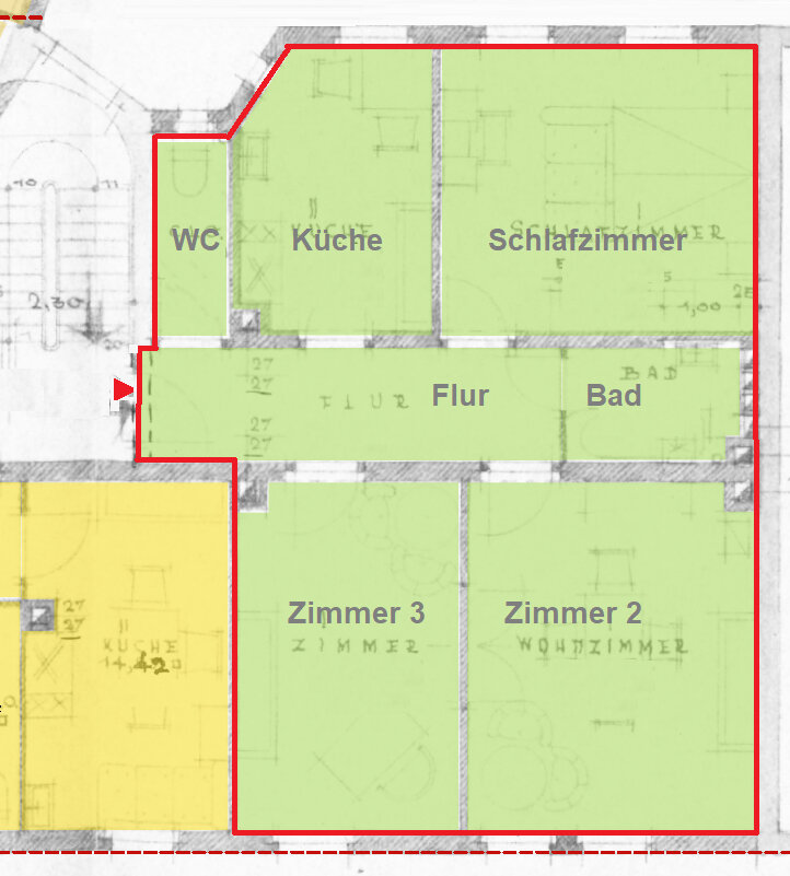 Wohnung zur Miete 790 € 75,3 m²<br/>Wohnfläche 1.<br/>Geschoss Scheurlstraße 1 Glockenhof Nürnberg 90478