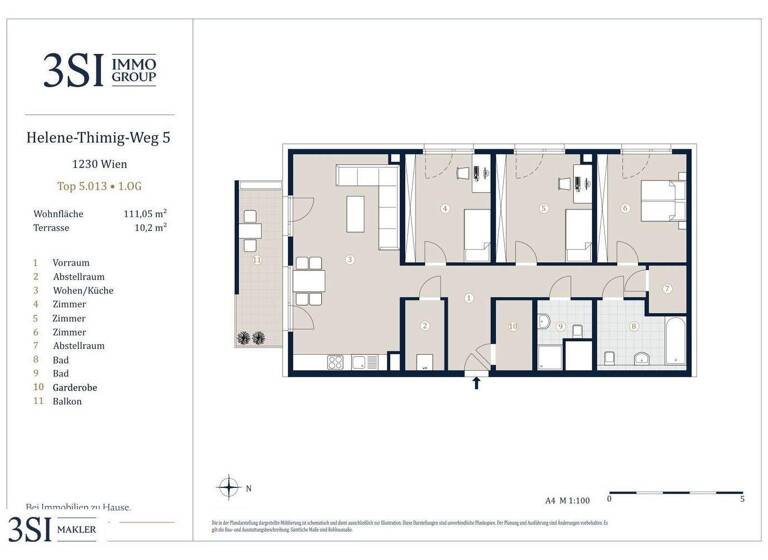 Wohnung zum Kauf 695.000 € 4 Zimmer 111,1 m² 1. Geschoss Helene-Thimig-Weg 5 Wien 1230