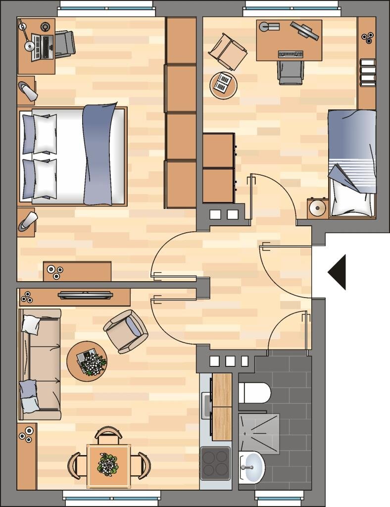 Wohnung zur Miete 339 € 2 Zimmer 47,8 m²<br/>Wohnfläche EG<br/>Geschoss Uhlandstraße 32 Bant Wilhelmshaven 26382