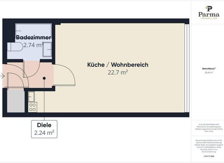 Studio zum Kauf 149.000 € 1 Zimmer 28 m² 2. Geschoss Braunsfeld Köln 50933