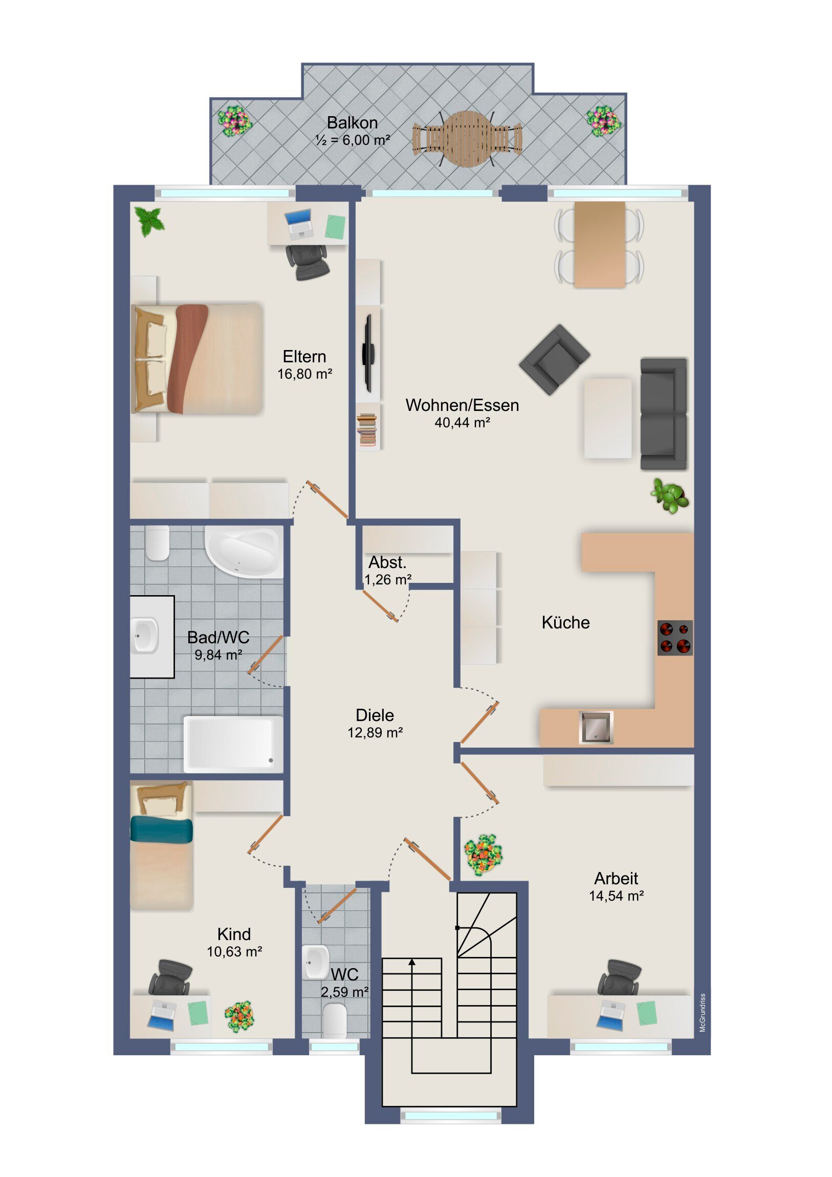 Wohnung zum Kauf 445.000 € 4 Zimmer 116 m²<br/>Wohnfläche 1.<br/>Geschoss Großenbaum Duisburg 47269