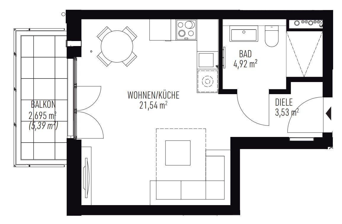 Wohnung zur Miete 780 € 1 Zimmer 33 m²<br/>Wohnfläche 1.<br/>Geschoss ab sofort<br/>Verfügbarkeit Carl-Spindler-Straße 16 Köpenick Berlin 12555