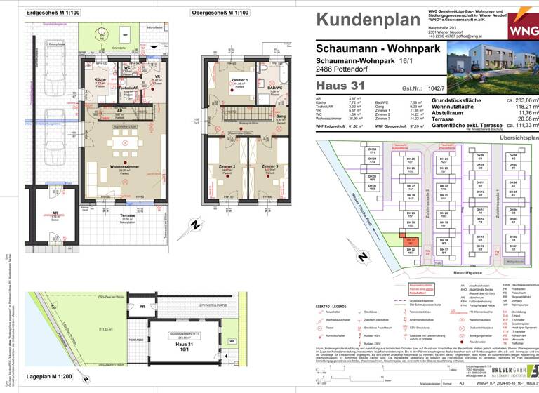 Haus zum Kauf - Erstbezug 540.196 € 4 Zimmer 118,2 m² 359,7 m² Grundstück frei ab sofort Schaumann-Wohnpark 16 Pottendorf 2486