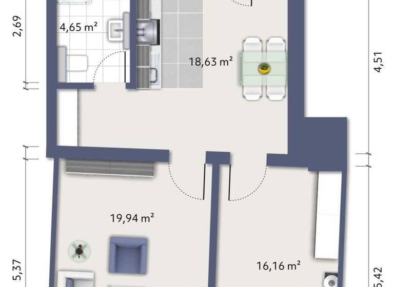 Wohnung zum Kauf provisionsfrei 207.830 € 3 Zimmer 59,4 m² Weikersheim 97990
