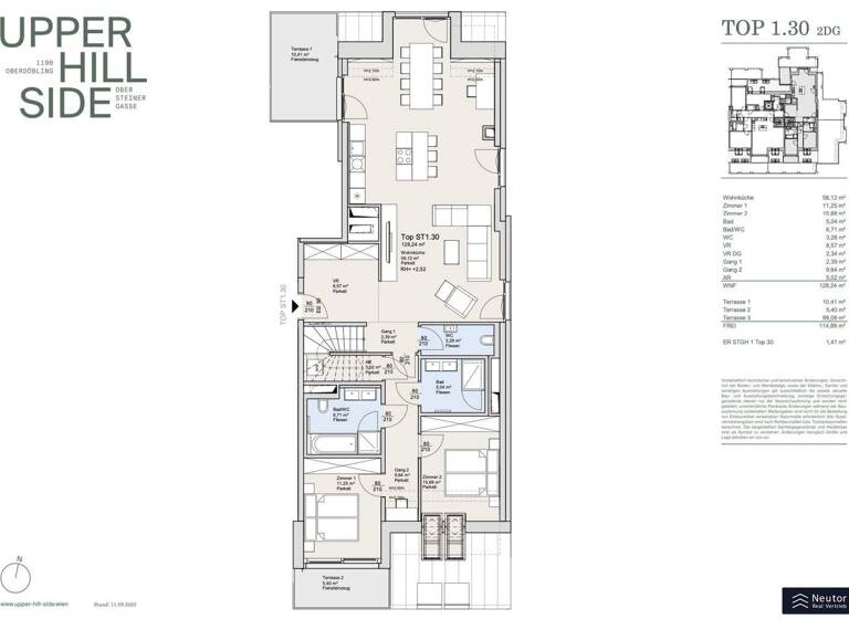 Wohnung zum Kauf - Erstbezug 1.899.000 € 3 Zimmer 128,2 m² Obersteinergasse Wien 1190