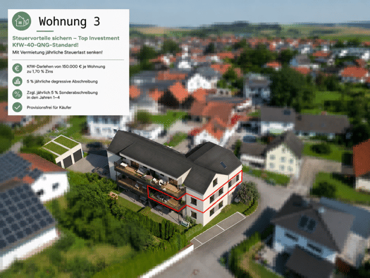 Wohnung zum Kauf - Erstbezug provisionsfrei 519.000 € 3 Zimmer 90,8 m² Essenbach 84051