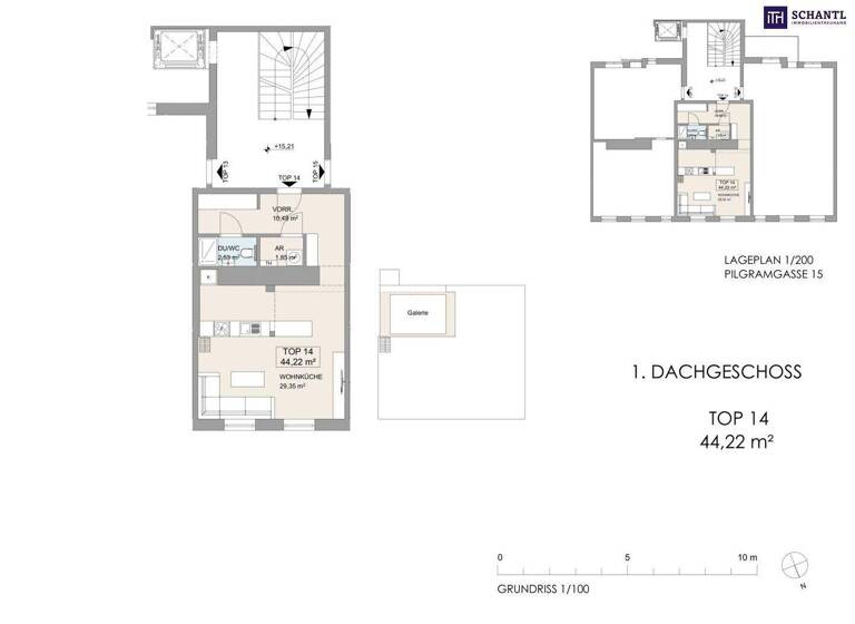 Studio zum Kauf 299.000 € 1 Zimmer 45 m² 4. Geschoss Pilgramgasse Wien 1050