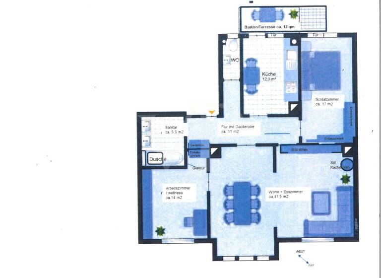 Wohnung zur Miete 1.300 € 4 Zimmer 109 m² 3. Geschoss Nordstadt Pforzheim 75177