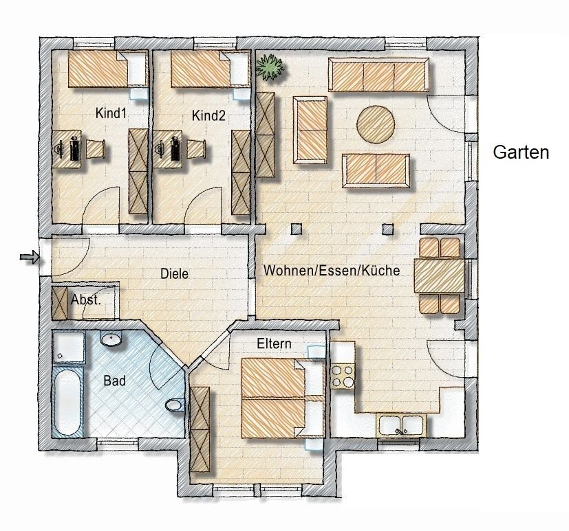 Wohnung zur Miete 950 € 4 Zimmer 103 m²<br/>Wohnfläche Wetteritz Grimma 04668