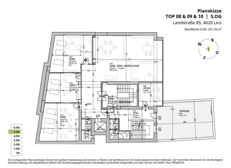 Bürogebäude zur Miete 6.181 € 2,5 Zimmer 437 m² Bürofläche Landstrasse 85 Linz 4020
