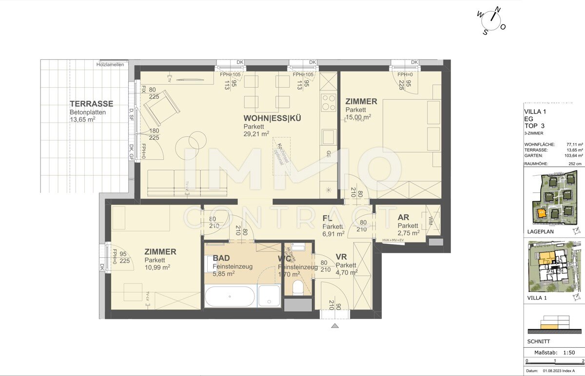 Wohnung zum Kauf 490.000 € 3 Zimmer 77,1 m²<br/>Wohnfläche EG<br/>Geschoss Krems an der Donau Krems 3500