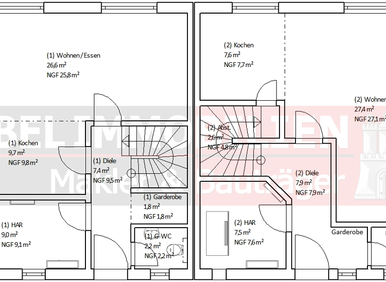 Doppelhaushälfte zum Kauf 489.634 € 4 Zimmer 110 m² 291 m² Grundstück Bramfeld Hamburg 22179