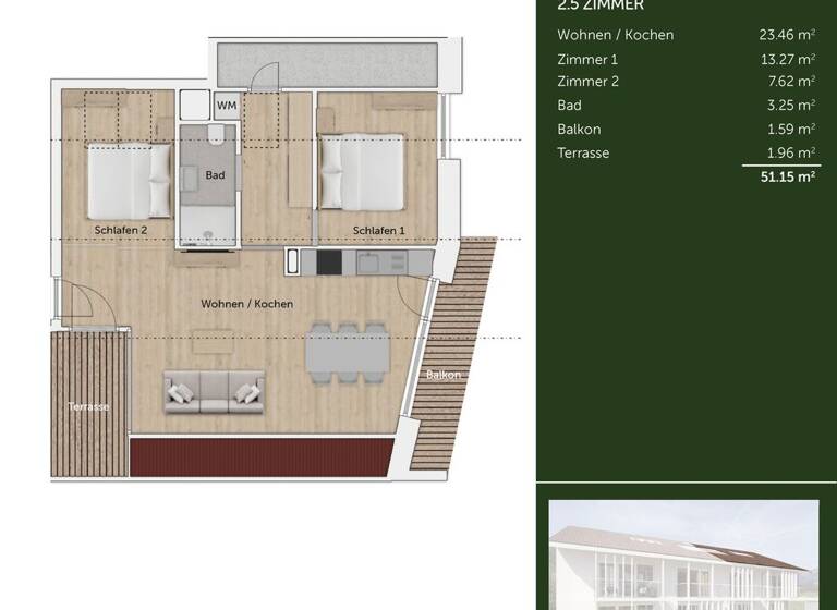 Wohnung zum Kauf provisionsfrei 383.000 € 2,5 Zimmer 51,2 m² Bayerisch Gmain 83457