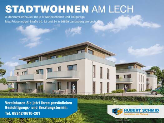 Wohnung zum Kauf - Erstbezug provisionsfrei 672.600 € 3 Zimmer 94,4 m² EG Max-Friesenegger-Straße Landsberg Landsberg am Lech 86899