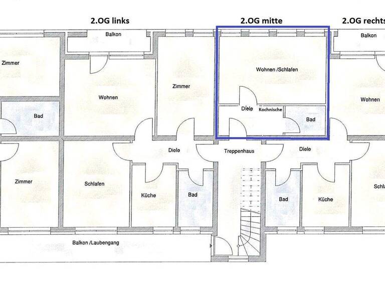 Studio zur Miete 325 € 1 Zimmer 27 m² 2. Geschoss Kempener Feld/Baakeshof Krefeld 47804