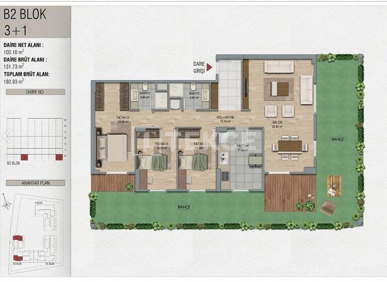 Studio zum Kauf 259.000 € 4 Zimmer 133 m² EG Istanbul 34912