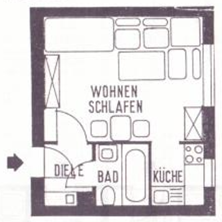 Wohnung zur Miete 500 € 1 Zimmer 23,5 m²<br/>Wohnfläche ab sofort<br/>Verfügbarkeit Gerhart-Hauptmann-Str. 1 Schönfeld Erlangen 91058