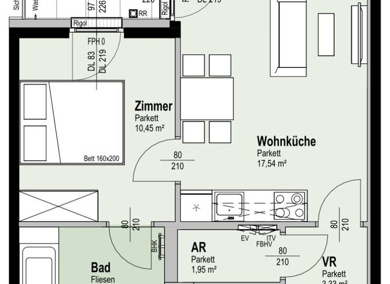 Terrassenwohnung zum Kauf - Erstbezug 297.400 € 2 Zimmer 40,3 m² 3. Geschoss Fahrbachgasse 6 Wien 1210