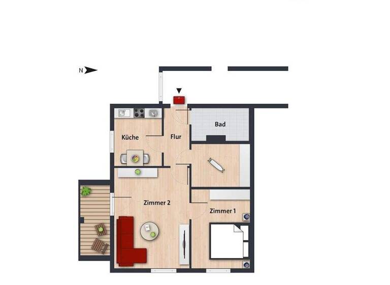 Wohnung zur Miete nur mit Wohnberechtigungsschein 296 € 2 Zimmer 61,1 m² 1. Geschoss frei ab 01.05.2026 Gothaer Str. 12 Ehmen Wolfsburg 38442