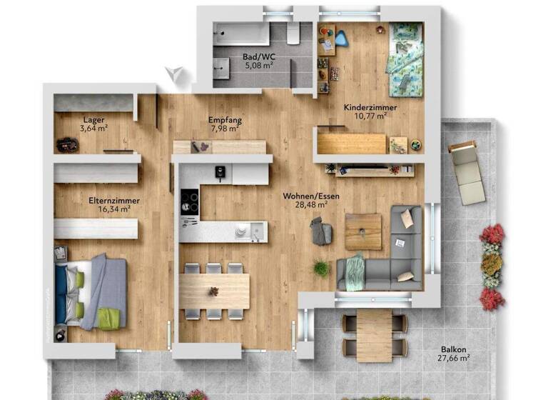 Terrassenwohnung zum Kauf - Erstbezug 565.000 € 3 Zimmer 72 m² Telfs 6410