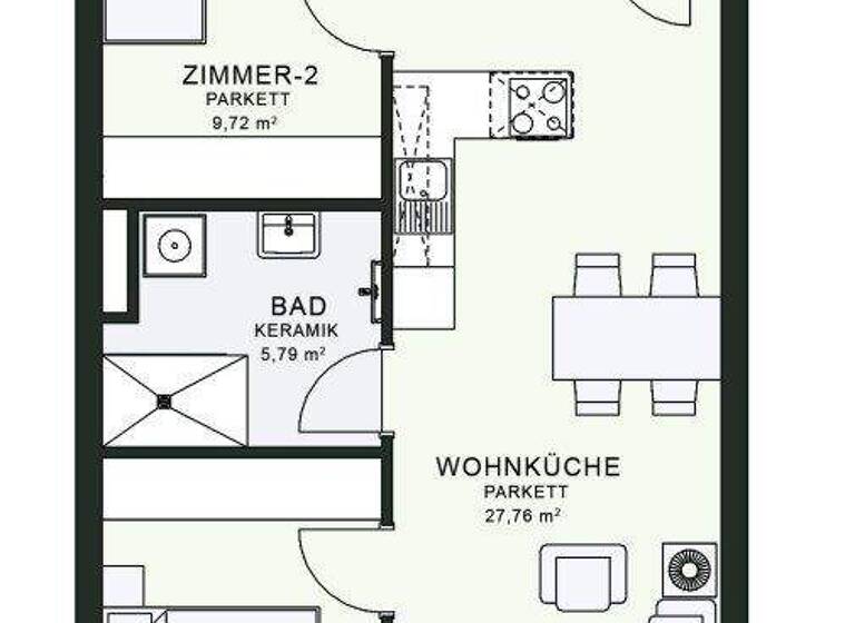 Wohnung zur Miete - Erstbezug 699 € 3 Zimmer 63,3 m² 1. Geschoss frei ab sofort Fröhlichgasse 23-35 Jakomini Graz 8010