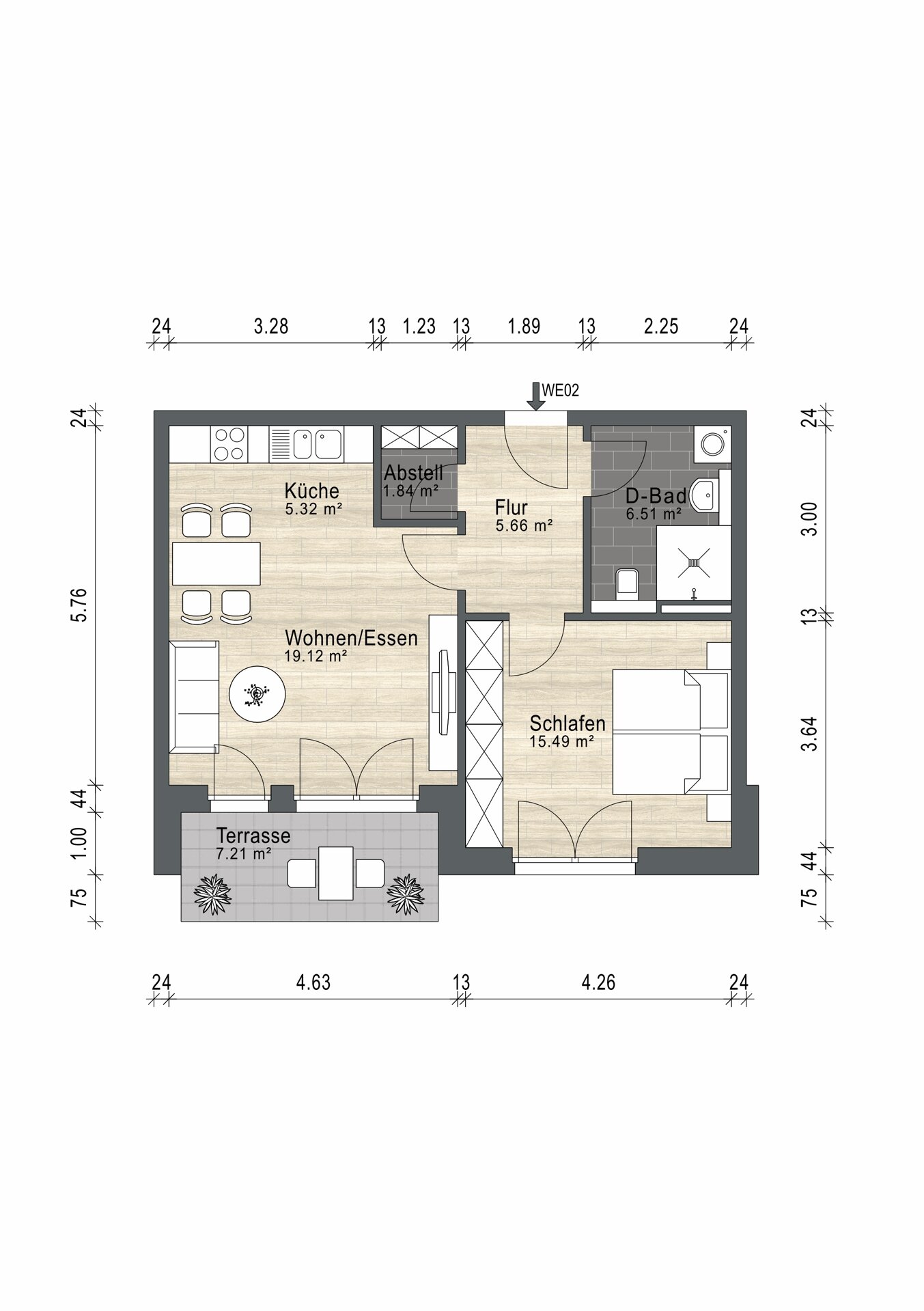 Wohnung zum Kauf provisionsfrei 298.300 € 2 Zimmer 55,7 m²<br/>Wohnfläche Hindenburgstraße 58 Wahlbezirk 9 Bad Schwartau 23611