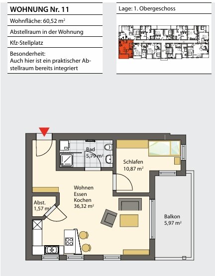 Studio zur Miete 720 € 2 Zimmer 60,5 m²<br/>Wohnfläche 1.<br/>Geschoss 01.02.2025<br/>Verfügbarkeit Rathausstraße 31 Leinach 97274