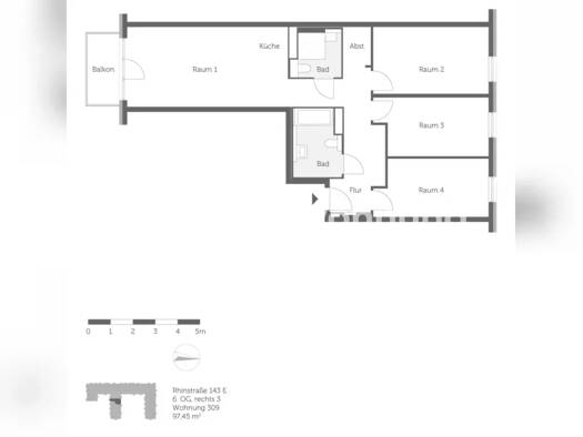 Wohnung zur Miete Tauschwohnung 1.263 € 4 Zimmer 97 m² 6. Geschoss Friedrichsfelde Lichtenberg 10315