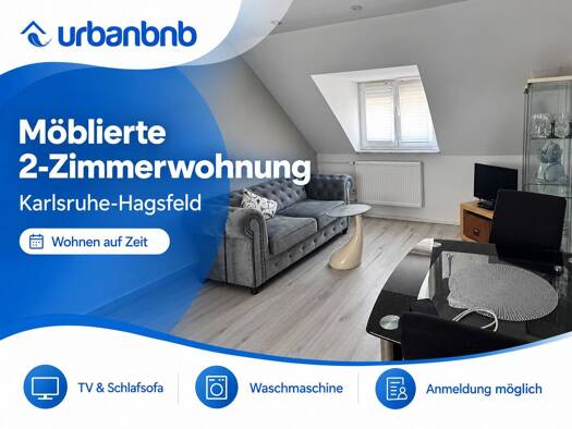Wohnung zur Miete auf Zeit 1.090 € 2 Zimmer 40 m² frei ab 17.07.2027 Ruschgraben Hagsfeld Karlsruhe 76139
