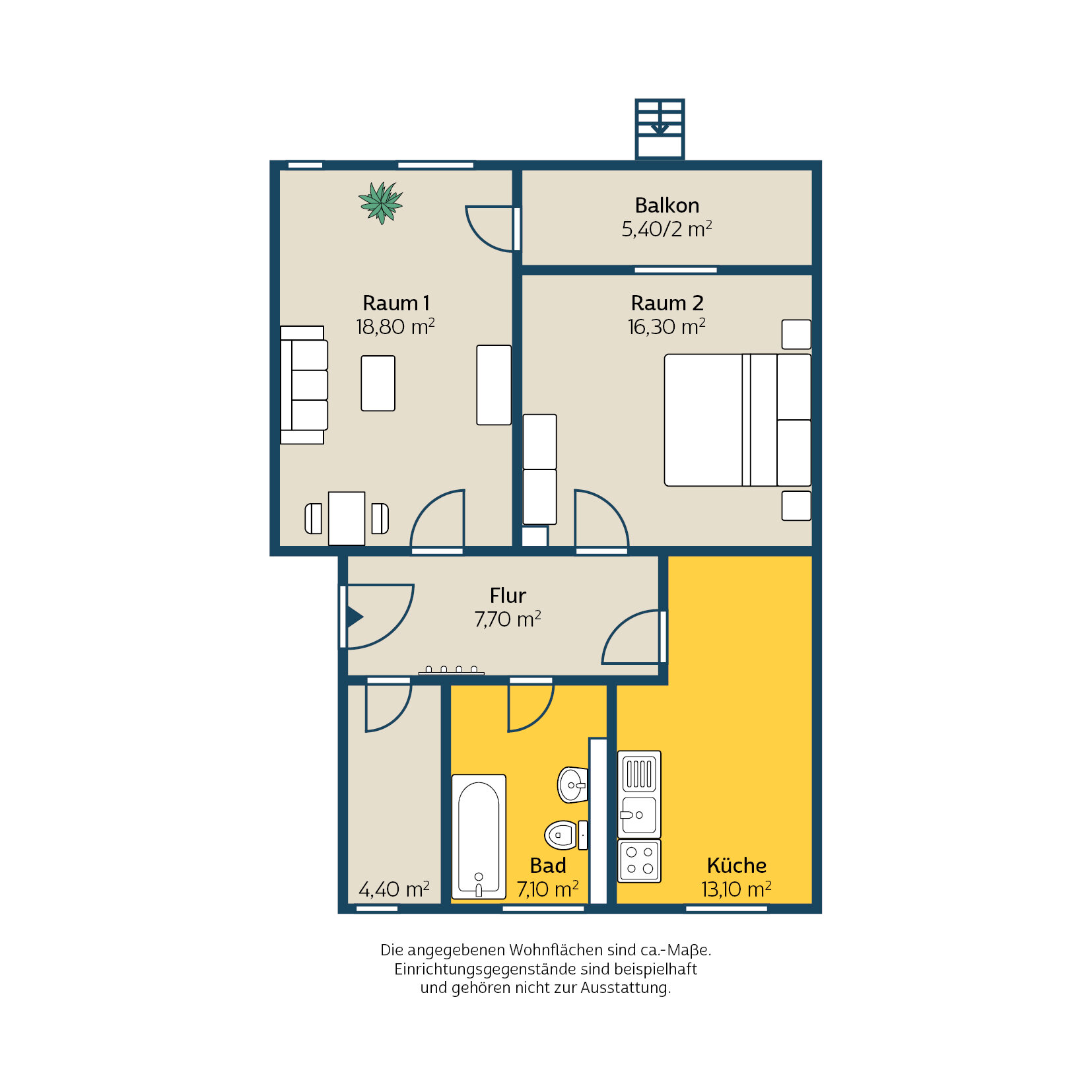 Wohnung zur Miete 476 € 2 Zimmer 70 m²<br/>Wohnfläche EG<br/>Geschoss Zweifelstr. 13 Probstheida Leipzig 04289