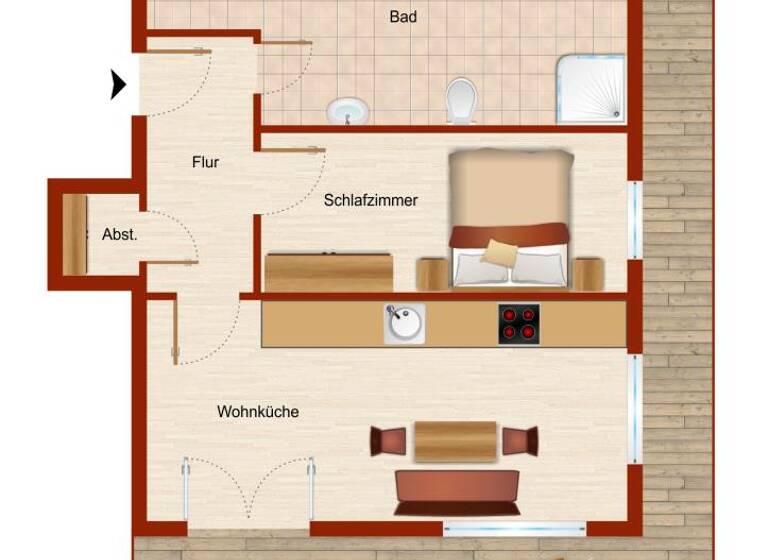 Wohnung zur Miete 729 € 2 Zimmer 77 m² 2. Geschoss Bielefelder Straße 113 a Sennelager Paderborn 33104