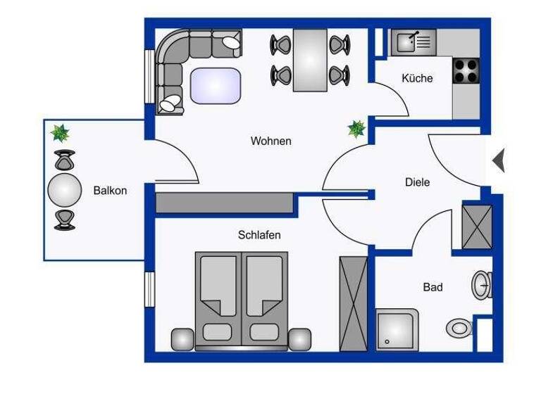Wohnung zum Kauf provisionsfrei 117.000 € 2 Zimmer 51,6 m² Schlangenbad 65388