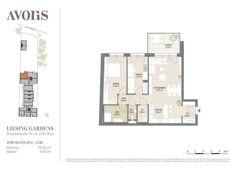 Wohnung zum Kauf - Erstbezug provisionsfrei 529.000 € 3 Zimmer 79,5 m² 1. Geschoss Wien 1230