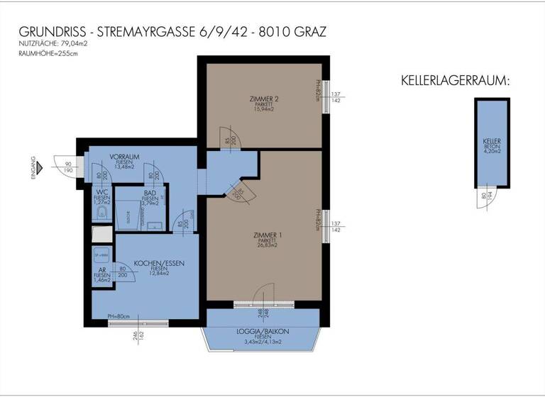 Wohnung zum Kauf 338.000 € 2 Zimmer 75,6 m² 9. Geschoss Sankt Leonhard Graz 8010