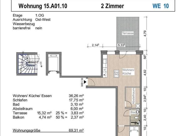 Wohnung zum Kauf - Erstbezug provisionsfrei 374.274 € 2 Zimmer 69,3 m² 1. Geschoss Gaarden-Ost Kiel 24143