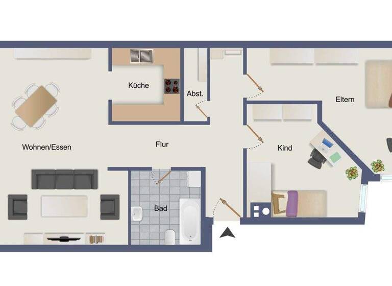 Wohnung zur Miete 900 € 3 Zimmer 90 m² Innenstadt Fulda 36037